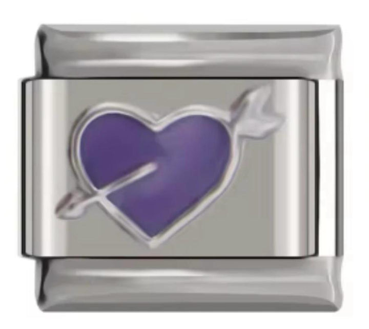 Charm Italiano Corazon Flechado Morado
