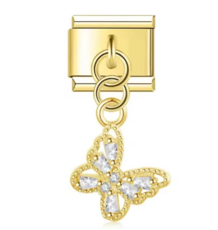 Charm Italiano Mariposa Colgante Dorada