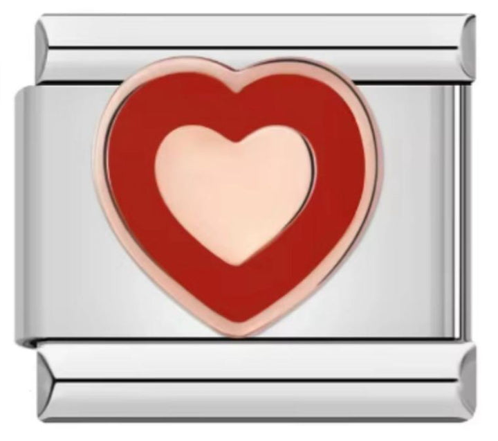 Charm Italiano Corazon Rojo & Rosa