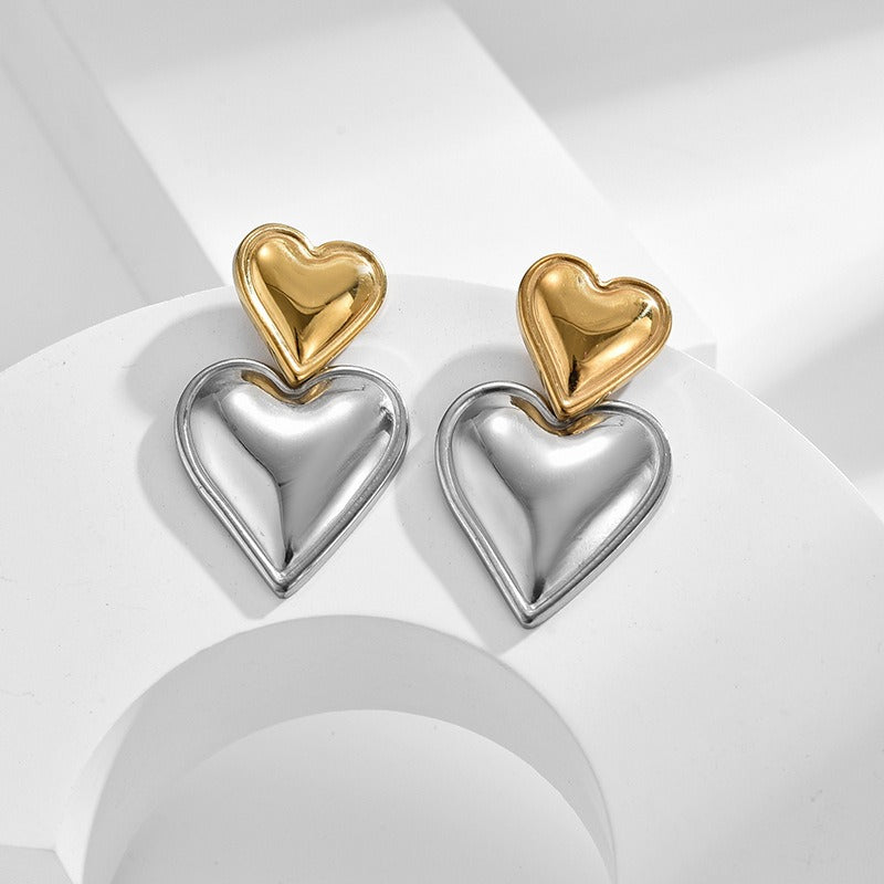 Aretes Doble Corazón