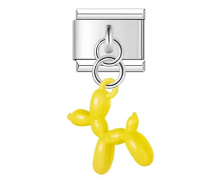 Charm Italiano Globo De Perro Amarillo