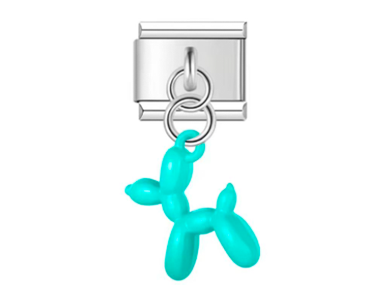 Charm Italiano Globo de Perro Azul Aqua