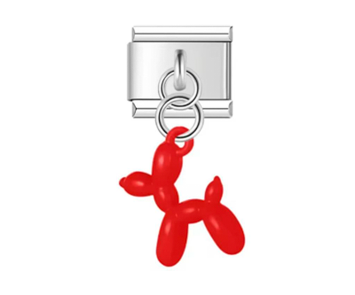Charm Italiano Globo De Perro Rojo