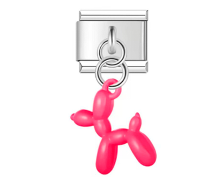 Charm Italiano Globo De Perro Rosa