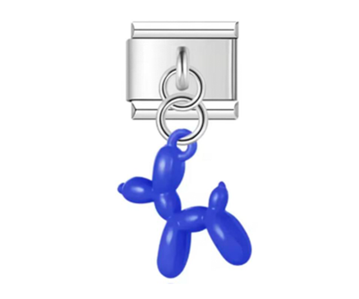 Charm Italiano Globo de Perro Azul Marino