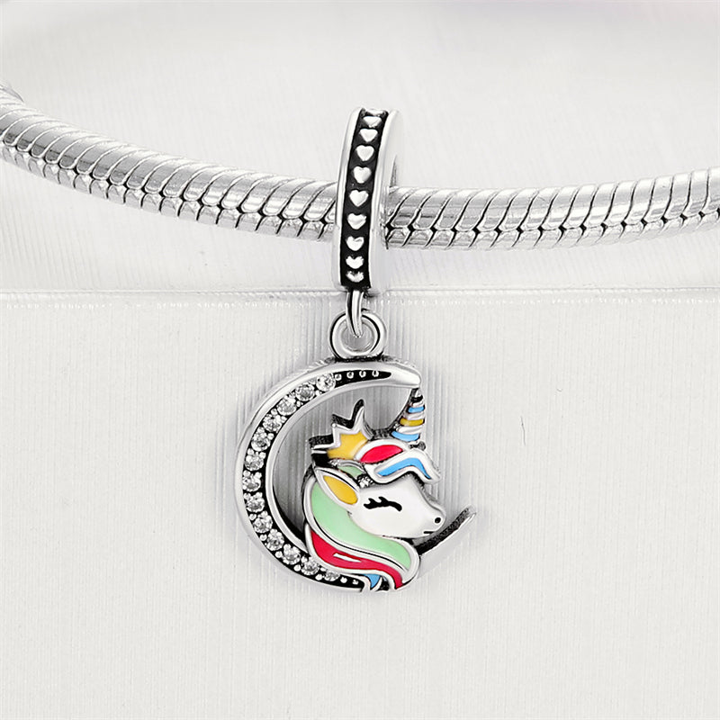 Charm Luna de Unicornio Diamantado