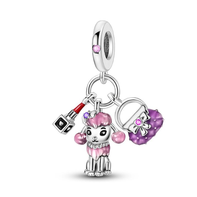 Charm French Poodle y Bolso de Mujer