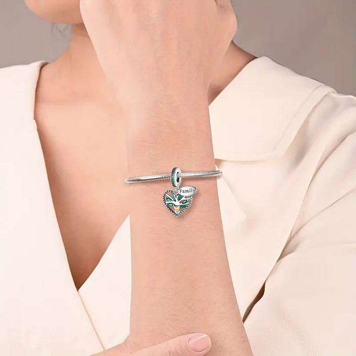 Charm Corazón Árbol de la Vida "Family"