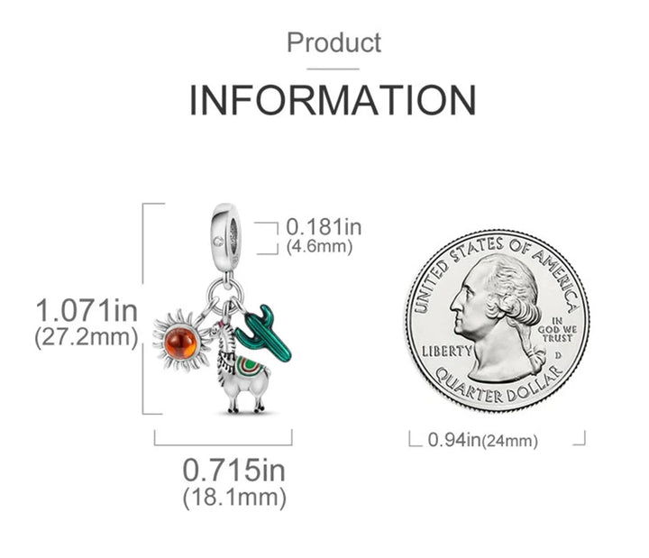 Charm Llama & Cactus