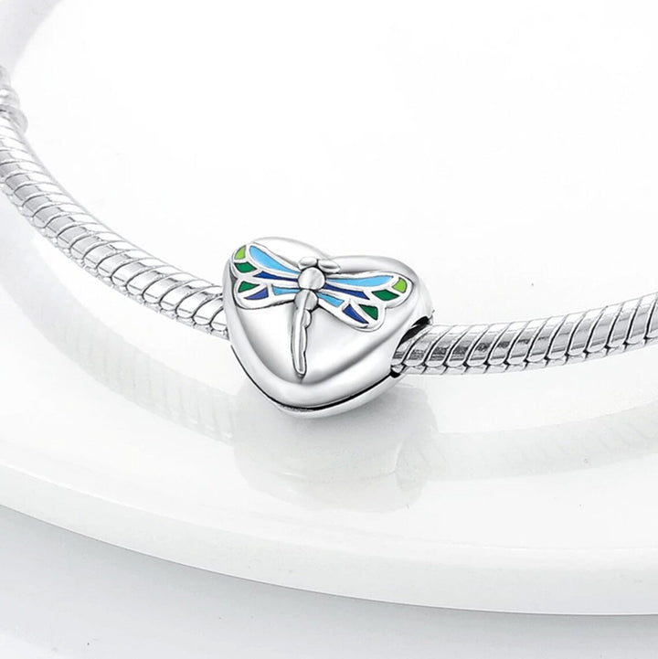 Charm Corazon con Libelula