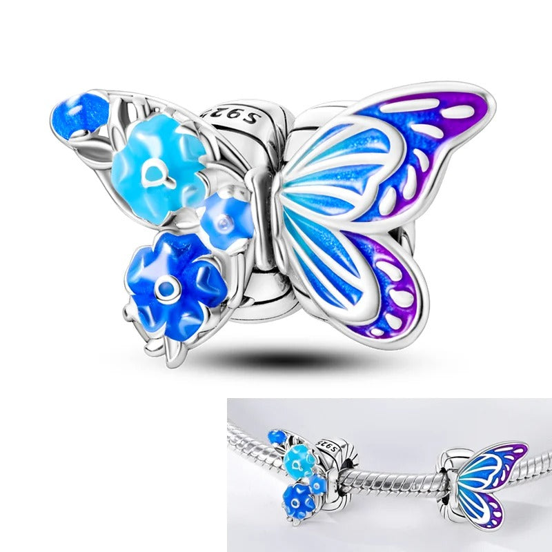 Charm Mariposa Floral Azul