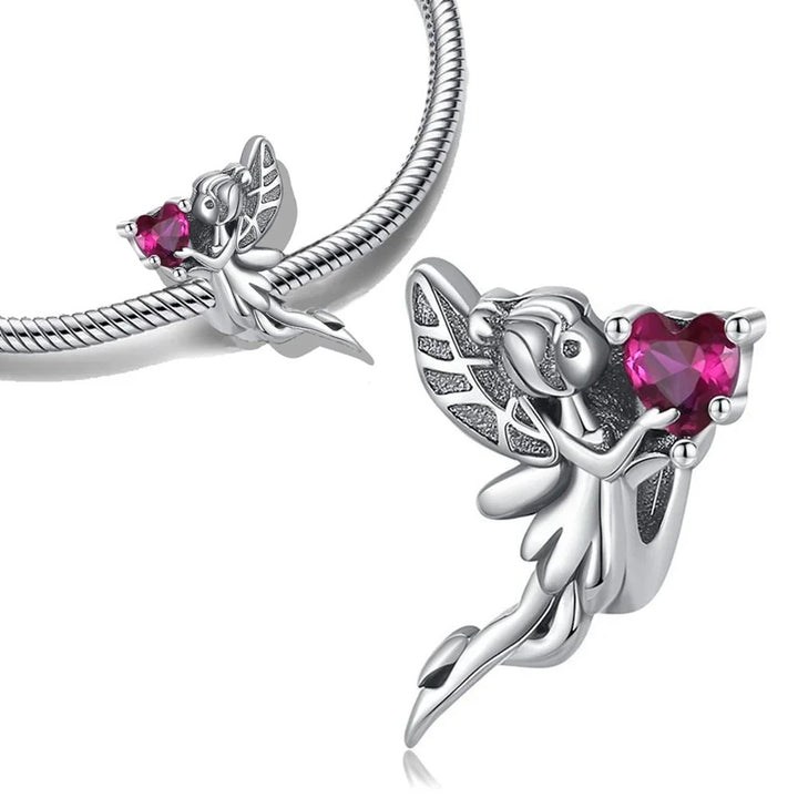 Charm Campanita y Corazón Rosa