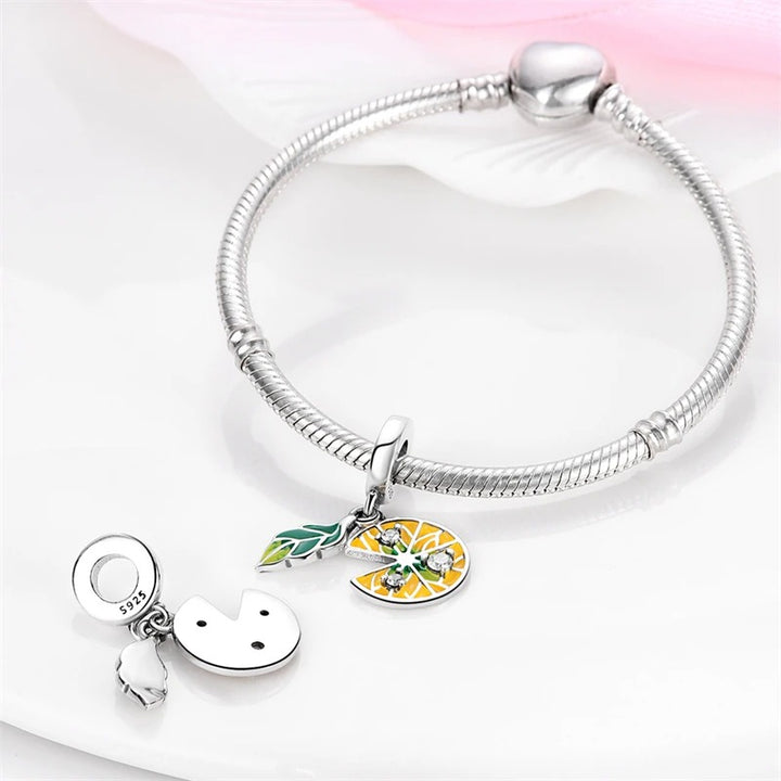 Charm Rodaja de Naranja Plateada