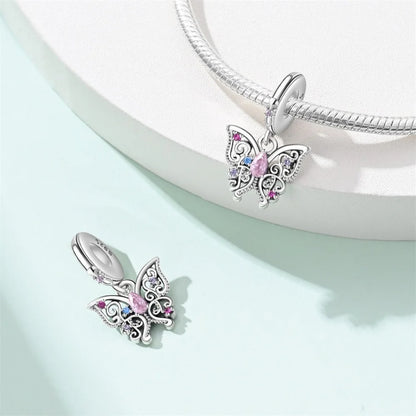Charm Mariposa Artesanal & Gota Rosa