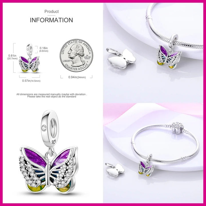 Charm Mariposa Morada Diamantada