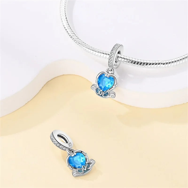 Charm Corazon Azul de Princesa