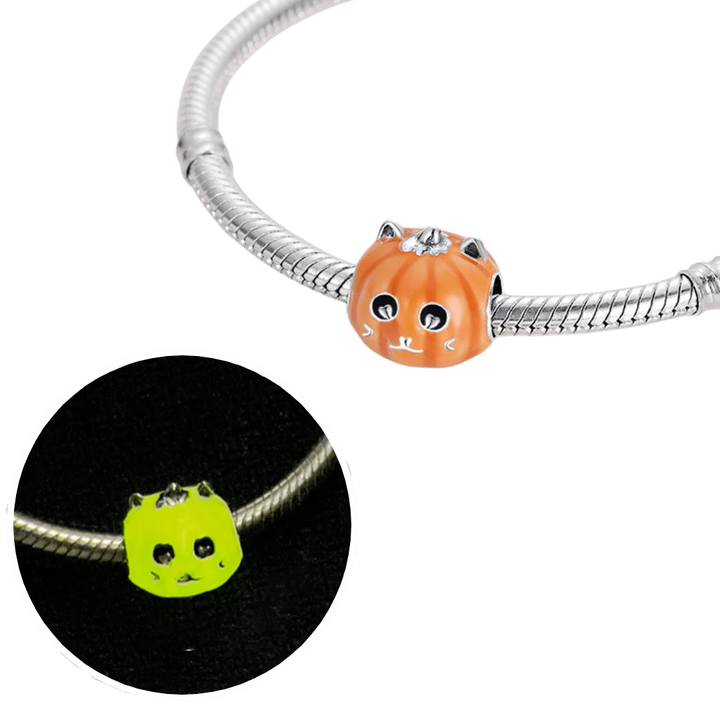 Charm Calabaza de Gatito Fluorescente