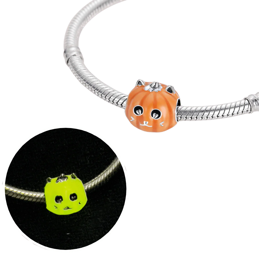 Charm Calabaza de Gatito Fluorescente