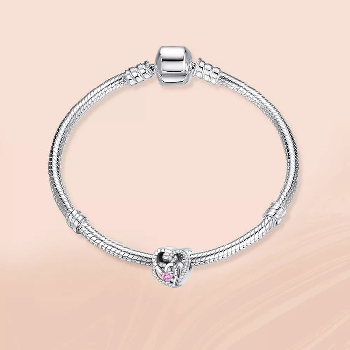 Charm Doble Corazón Diamantado "Love Forever"