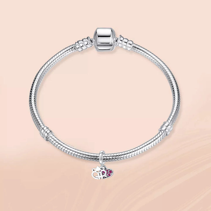 Charm Corazón con Cristales Rosados