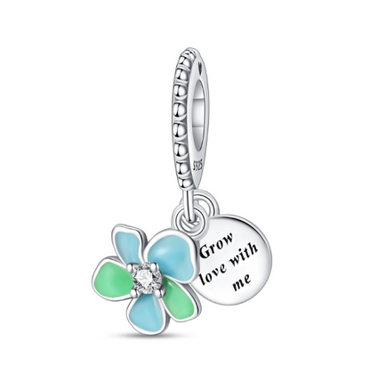 Charm Flor Azul "Grow Love With Me"