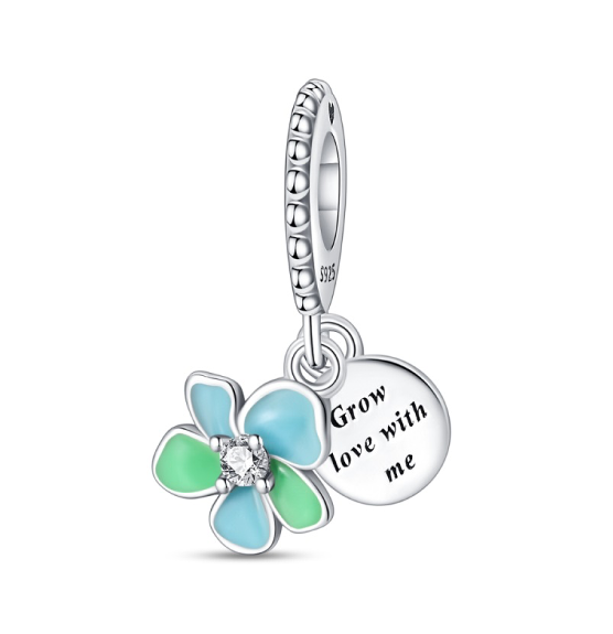 Charm Flor Azul "Grow Love With Me"