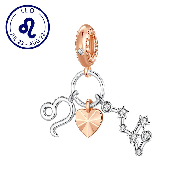 Charm Constelación del Zodíaco Leo y Corazón