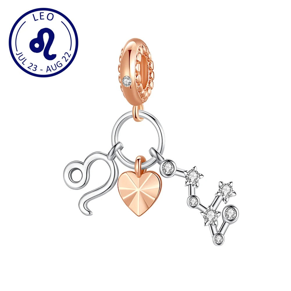 Charm Constelación del Zodíaco Leo y Corazón