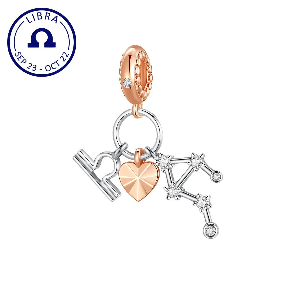 Charm Constelación del Zodíaco Libra y Corazón