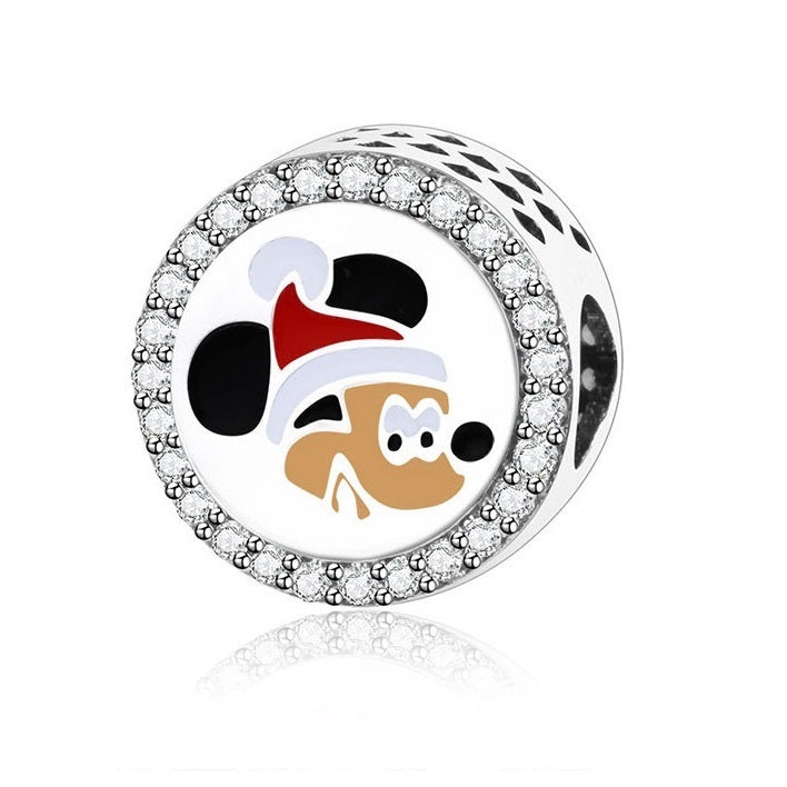 Charm Pequeño Raton en Navidad Diamantado