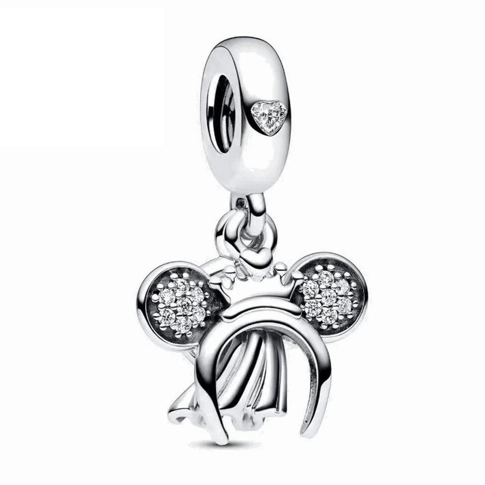 Charm Orejas de Minnie Mouse con Velo Diamantado