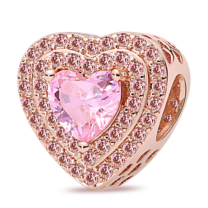 Charm Corazón Rosa Diamantado