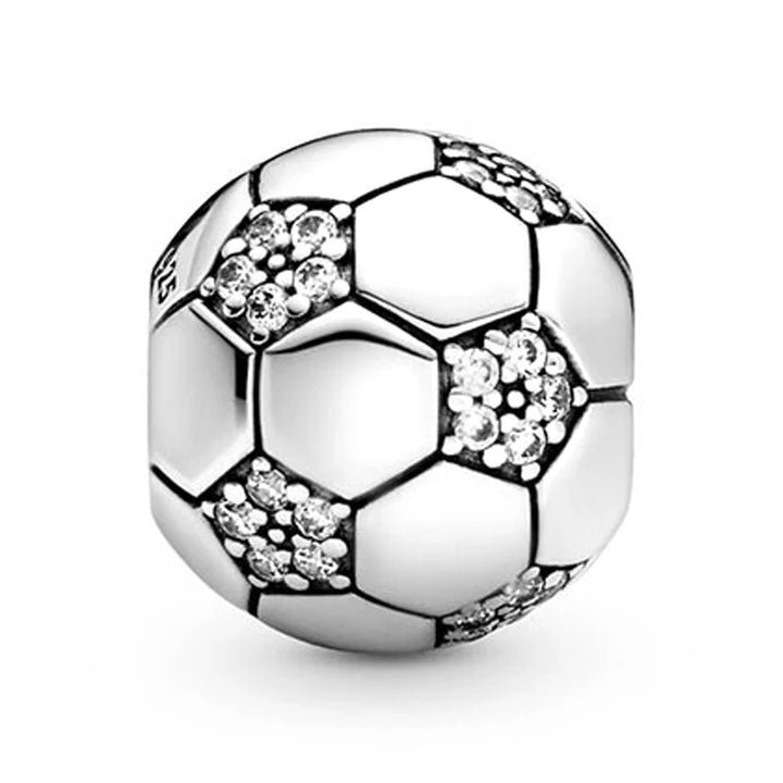 Charm Balón de Fútbol Plateado
