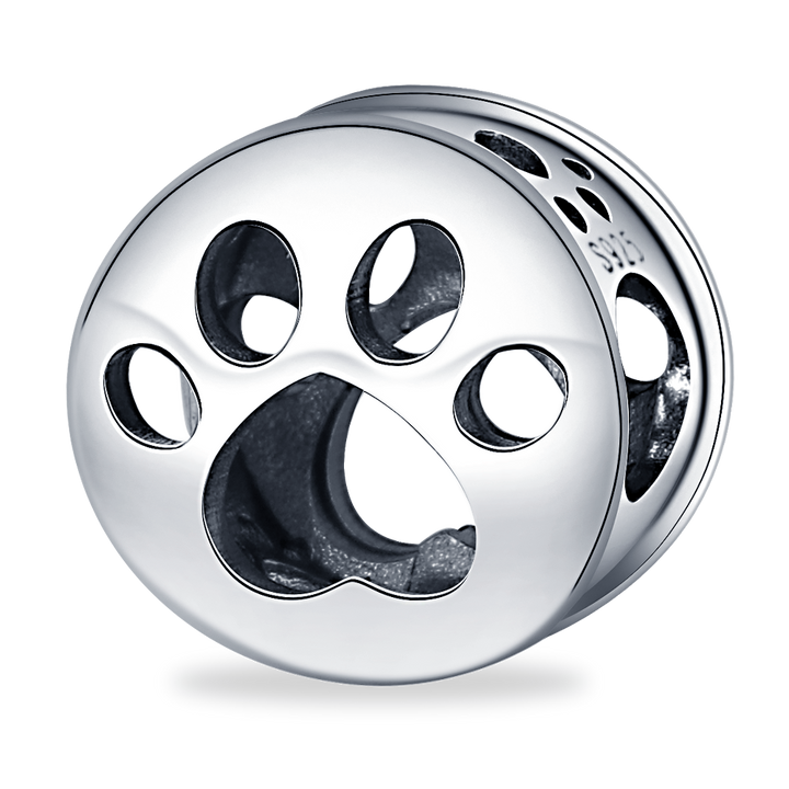 Charm Huella de Mascota Plateada