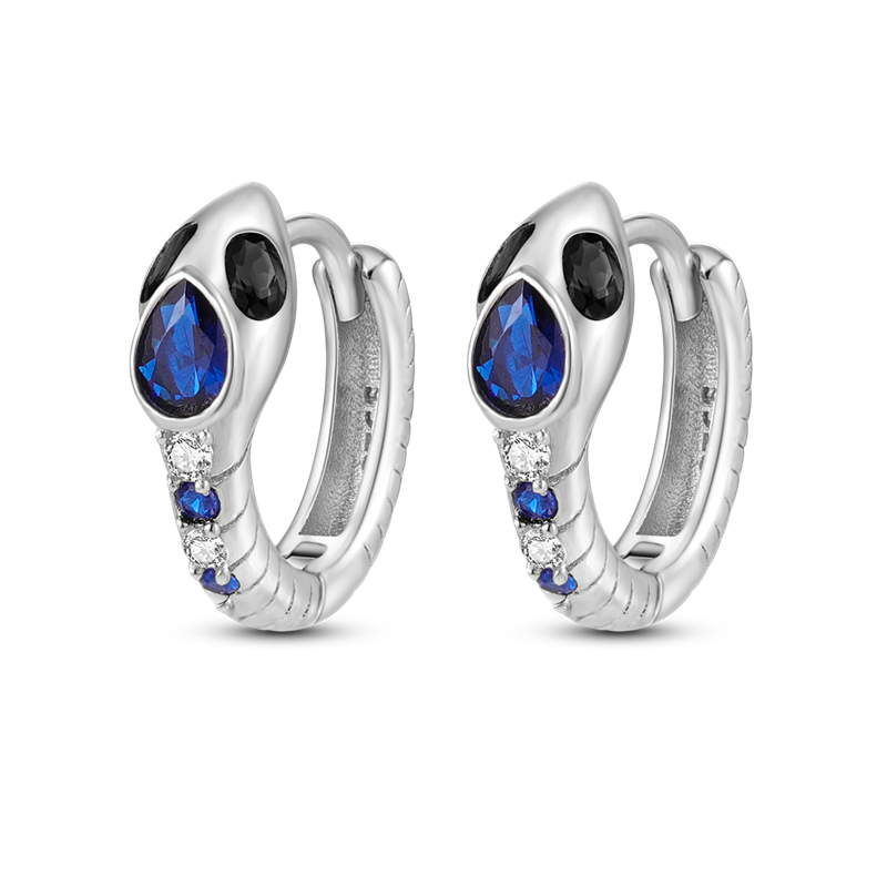 Aretes Serpiente Piedra Azul