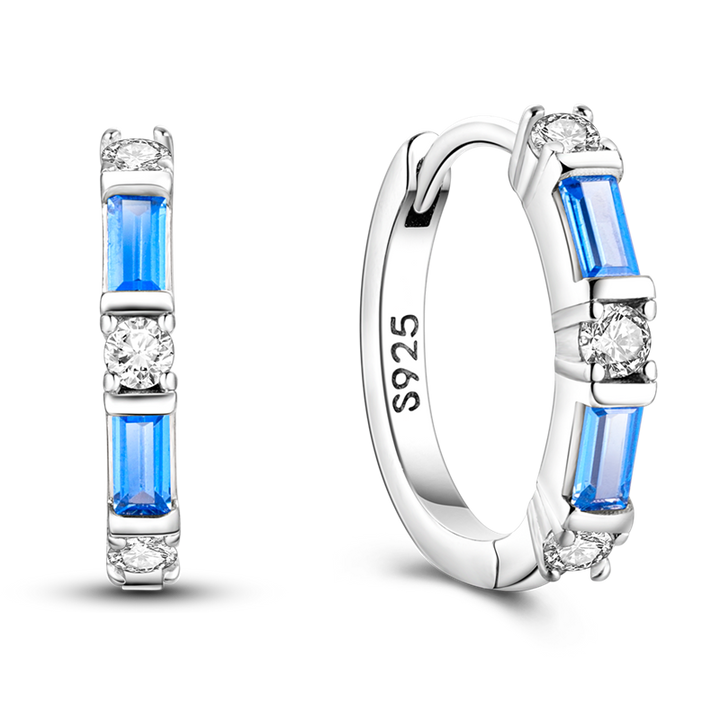 Aretes Media Luna Azul