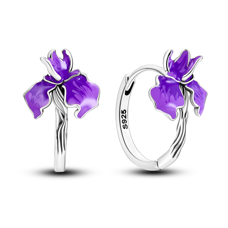 Aretes Flor Morada