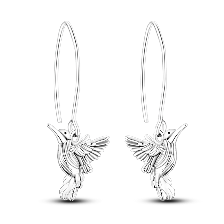 Aretes Colibri Plateado
