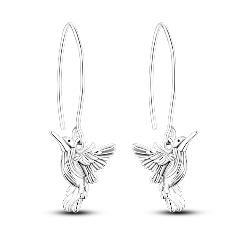 Aretes Colibri Plateado