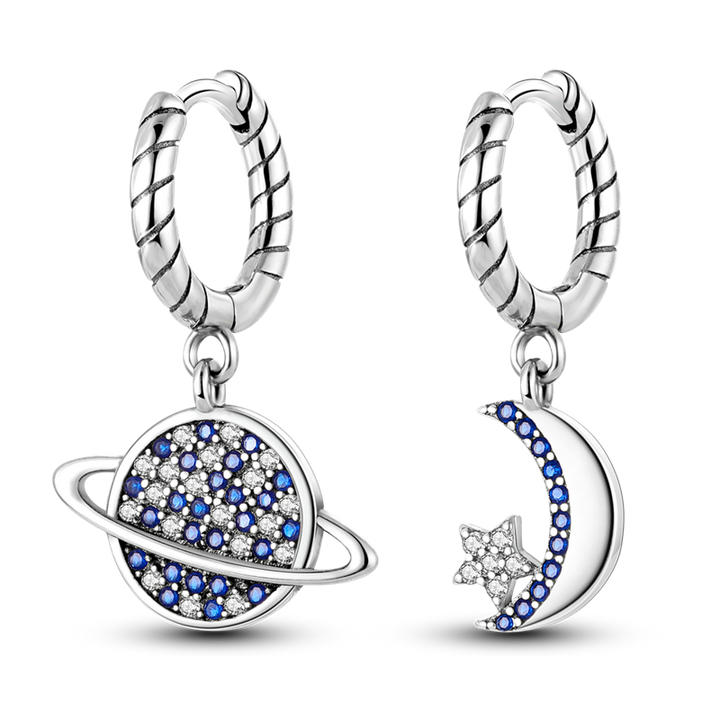 Aretes Saturno & Luna Diamantada