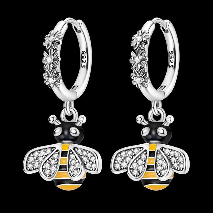 Aretes Abeja y Flores