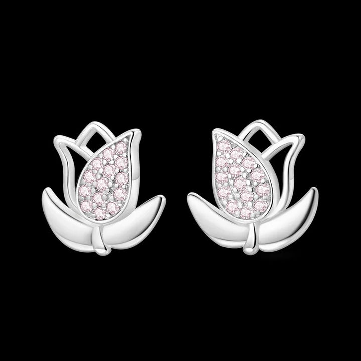 Aretes Tulipán Blanco