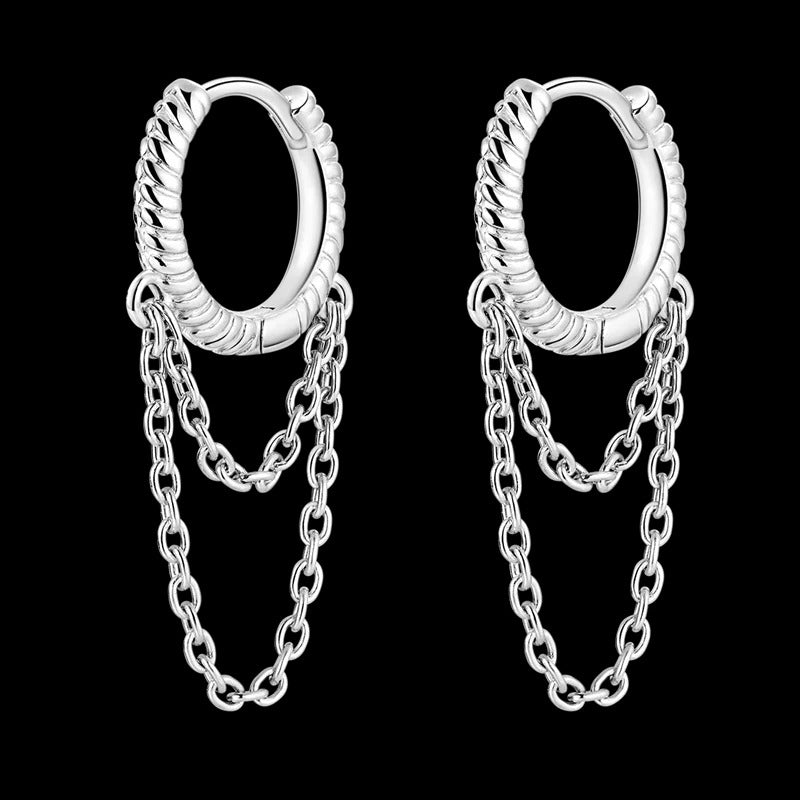 Aretes Cadenas Colgantes