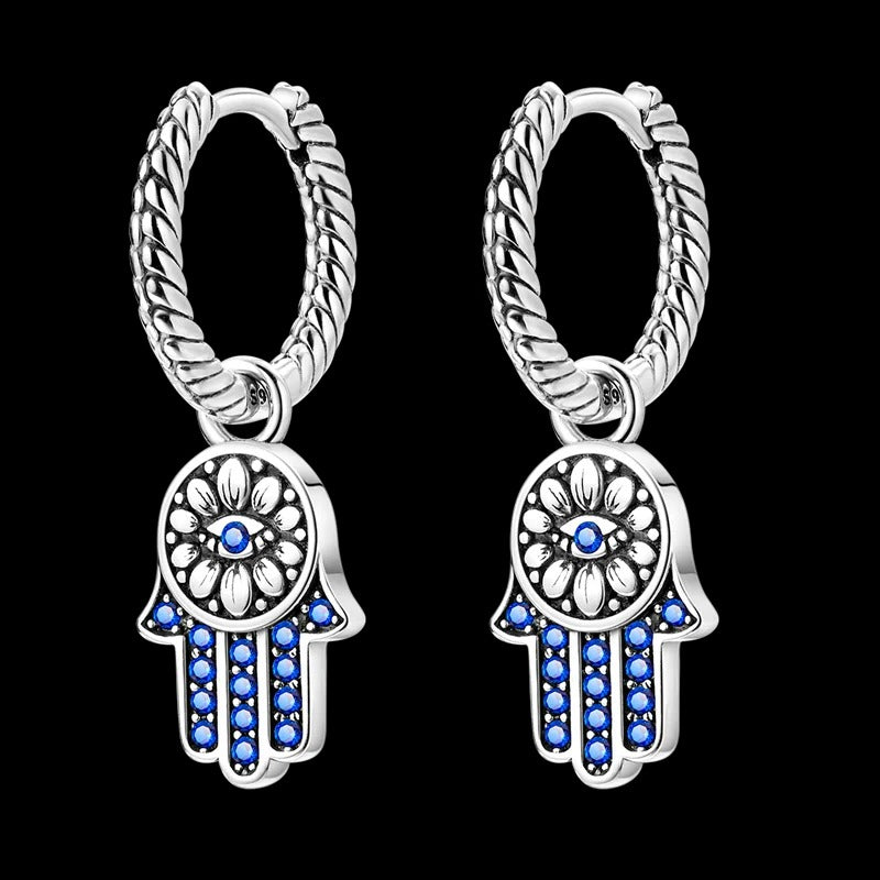 Aretes Hamsa Azul