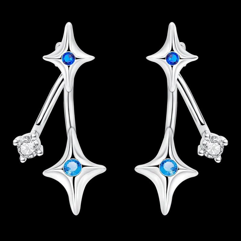 Aretes Estrella Celestial Plateado