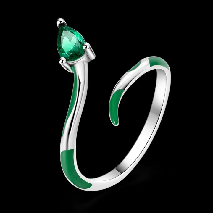Anillo Dragón Verde Ajustable