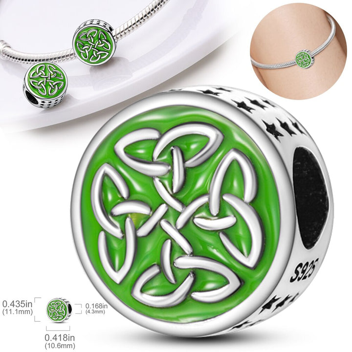 Charm Abalorio de Flor Verde