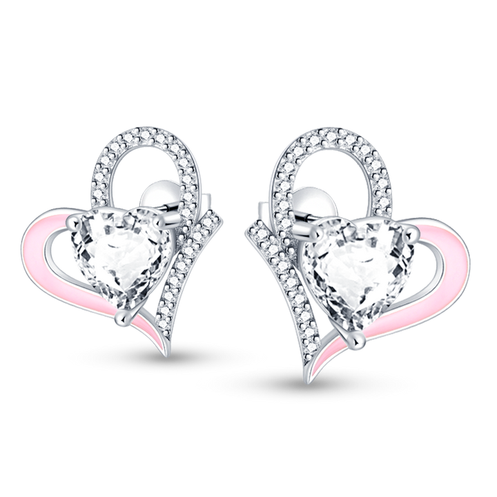 Aretes Corazon Blanco