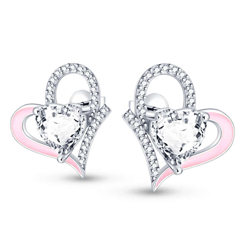 Aretes Corazon Blanco