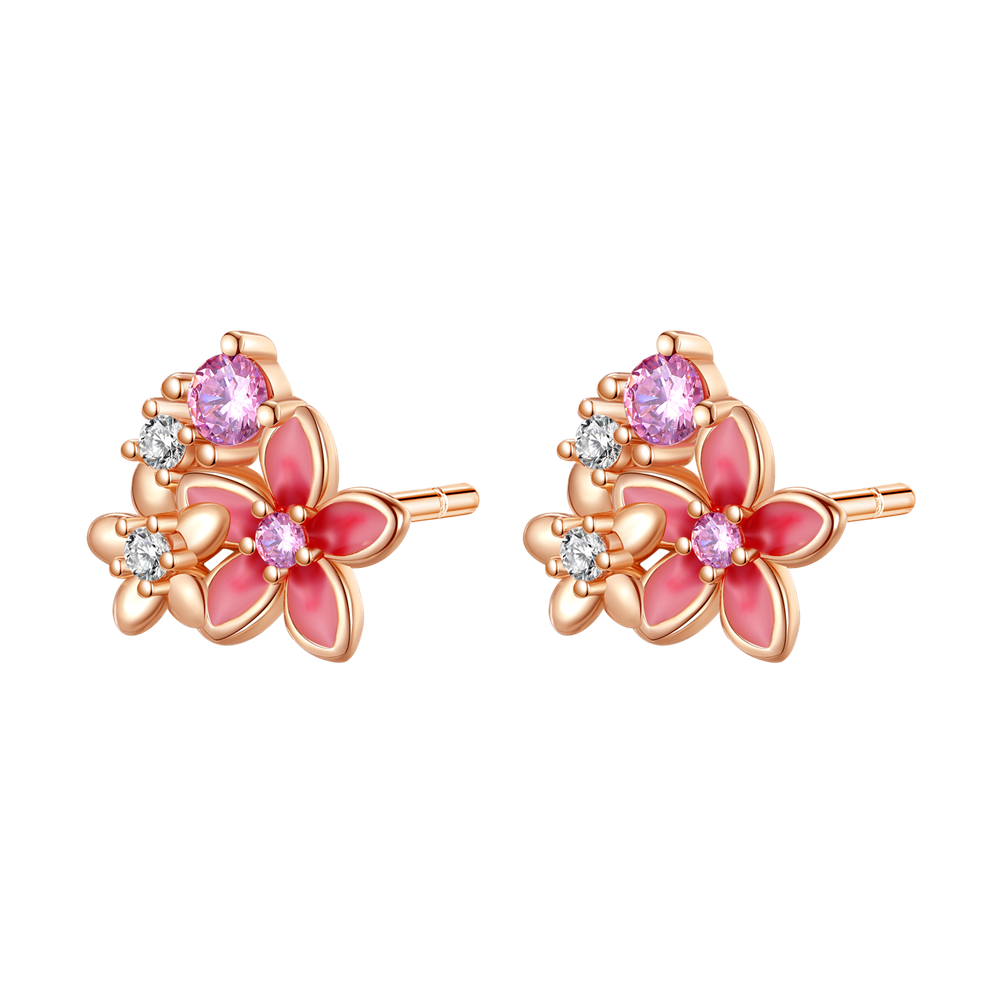 Aretes Flores Rosas